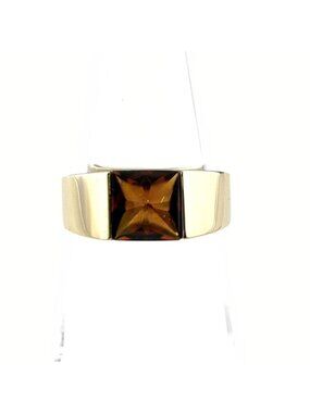 Cartier Tank Ring YG Yellow Gold 750 Citrine